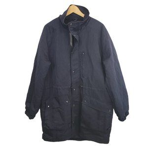 ASOS Dark Blue Men's Snap Zip-up Parka Overcoat Size XL